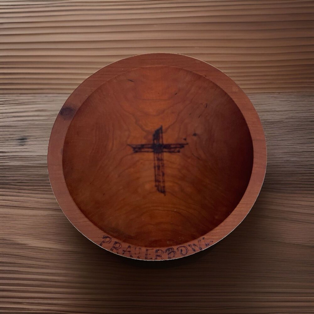 PrayerBowls Noah Large Handcrafted Wooden Prayer Bowl Cherry Wood 9.5"